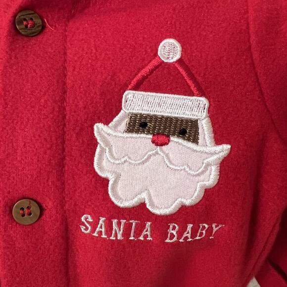 Baby Christmas Hooded Fleece Coverall Baby’s 0/3m Holiday Outfit African Santa - Picture 3 of 6